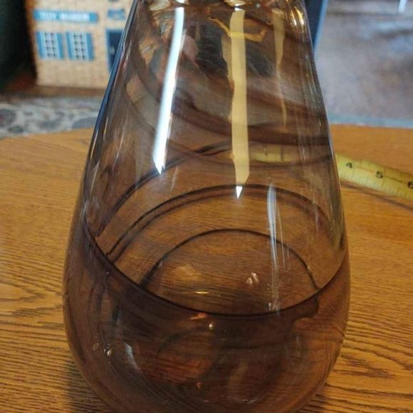 Brown Swirl Decorative Glass Vase - Picture 6 of 6